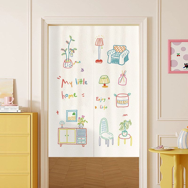 Noren Curtain Doorway - VIKAMA Tirai Pintu Noren Motif Rumah