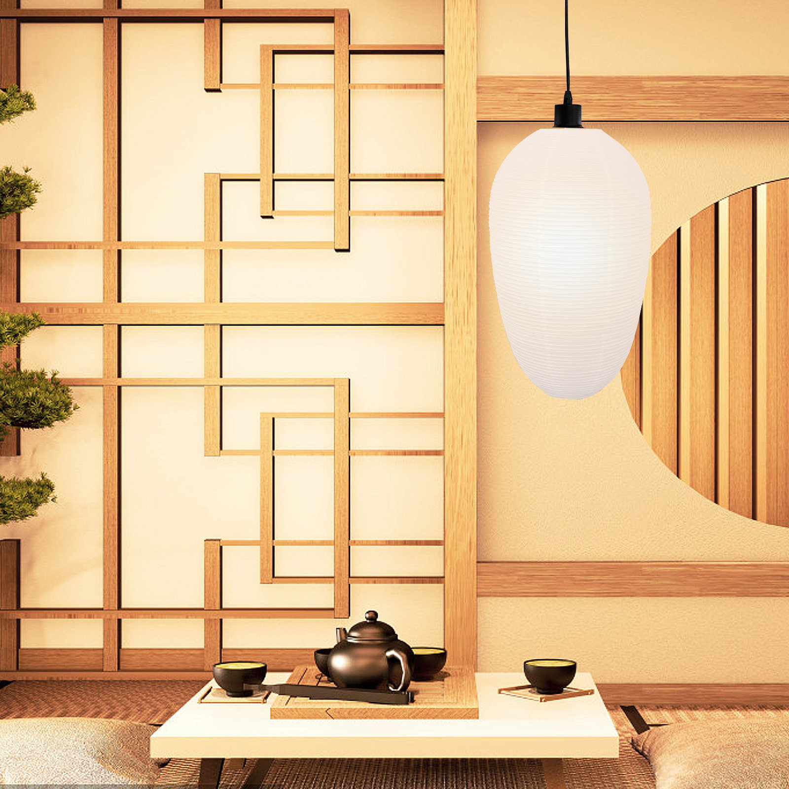 Japanese Lantern Paper - Kap Lampu Kertas Putih Gaya Jepang