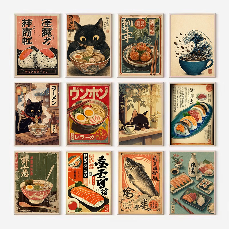 Lukisan Kanvas Poster Makanan  - Japanese Food Lifestyle ulasan dan harga