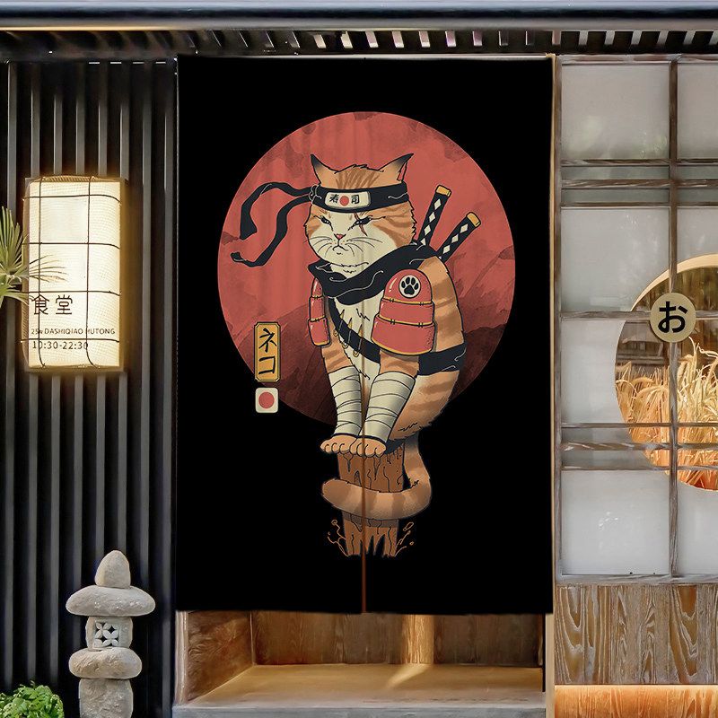 Tirai Noren Kartun Kucing Rame - Noren Curtain Doorway ulasan dan harga