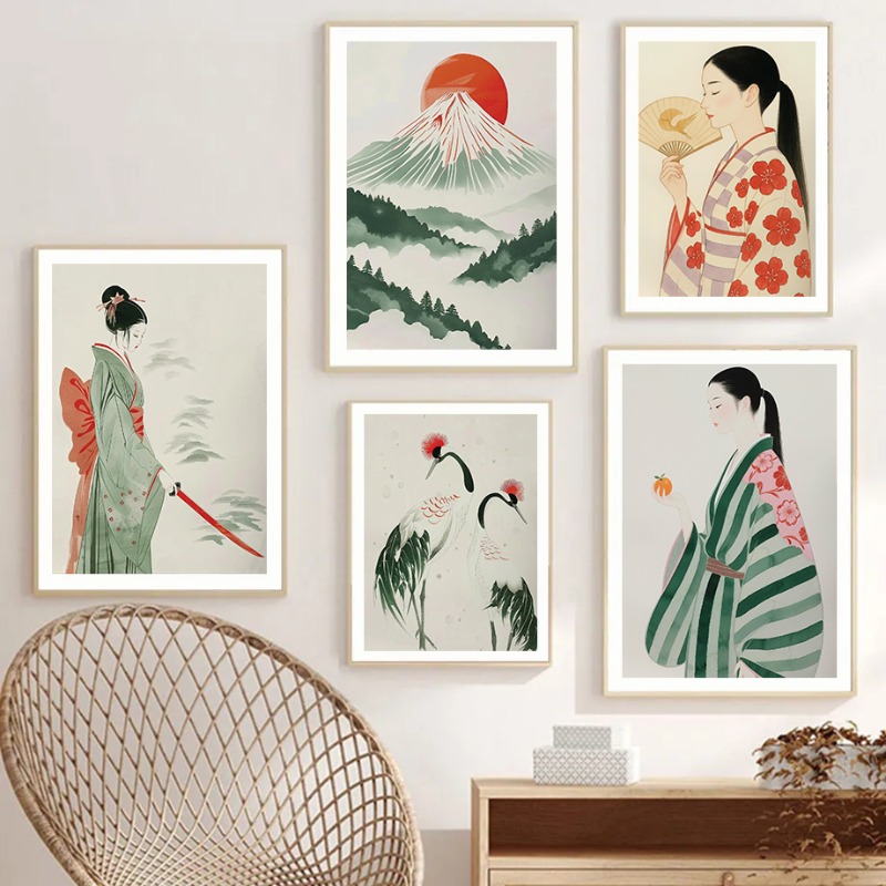 Gunung Fuji & Crane Cetak Dind - Japanese Lifestyle And Traditions ulasan dan harga
